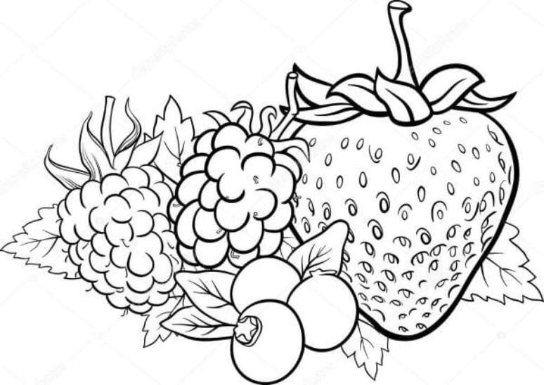 58. Riscos para pintura em pano de prato frutas &ndash; Por: Deposit Photos