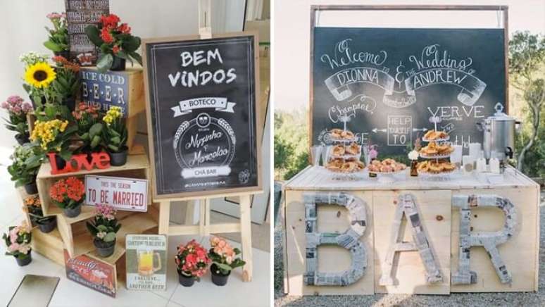 71. Decora&ccedil;&atilde;o com caixotes de madeira e vasos de plantas. Fonte: Pinterest