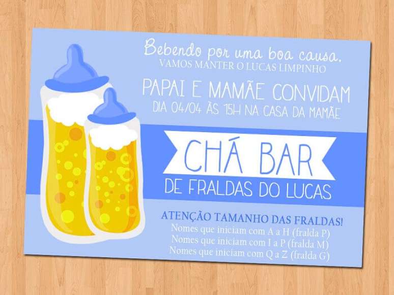 14. Convite para Ch&aacute; Bar de Beb&ecirc;. Fonte: Pinterest