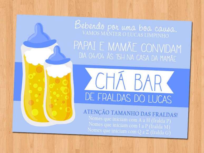 14. Convite para Chá Bar de Bebê. Fonte: Pinterest