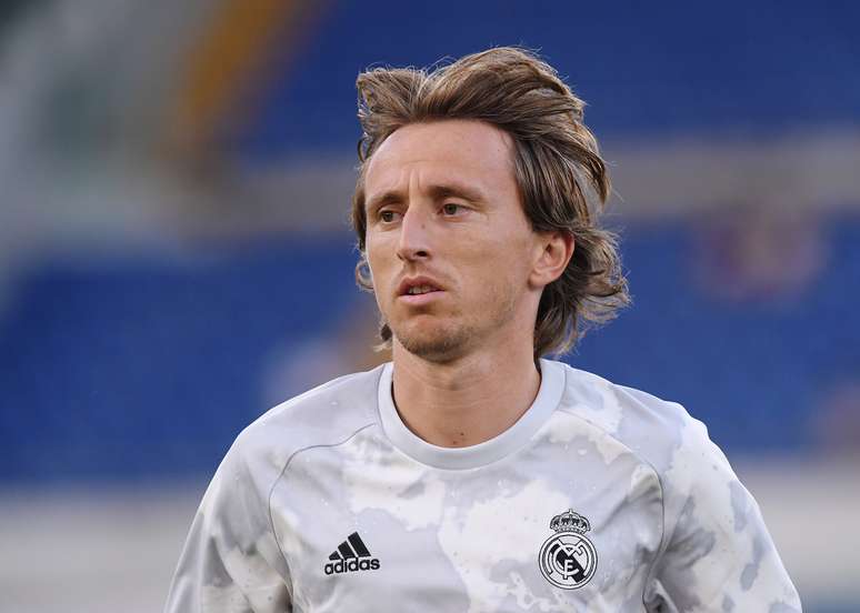 Luka Modric durante aquecimento para amistoso de pr&eacute;-temporada do Real Madrid
11/08/2019
REUTERS/Alberto Lingria