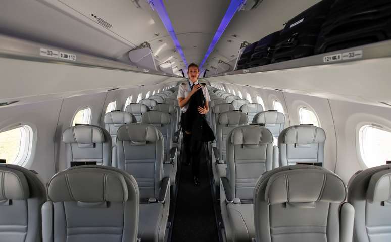 Embraer E-195 E2, Moscou, R&uacute;ssia, 27/08/2019.  REUTERS/Maxim Shemetov 