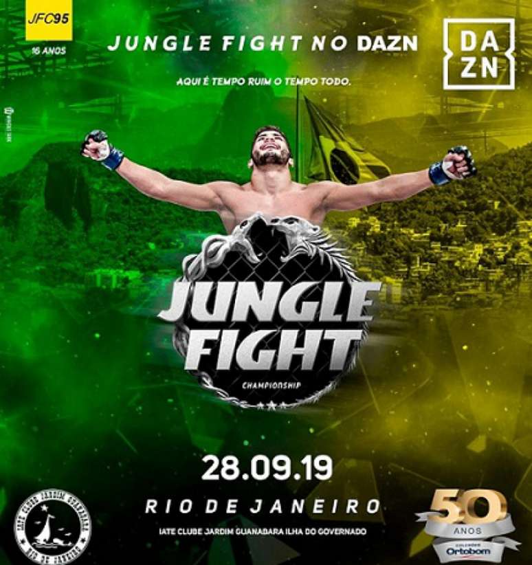 Jungle Fight 95 será realizado no final de setembro e terá transmissão do DAZN (Foto: Divulgação)