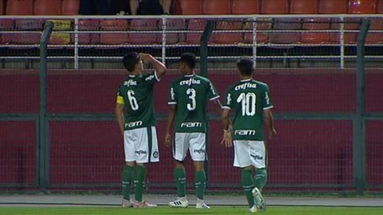 Palmeiras goleou o Fluminense no sub-17 (Reprodução/Sportv)