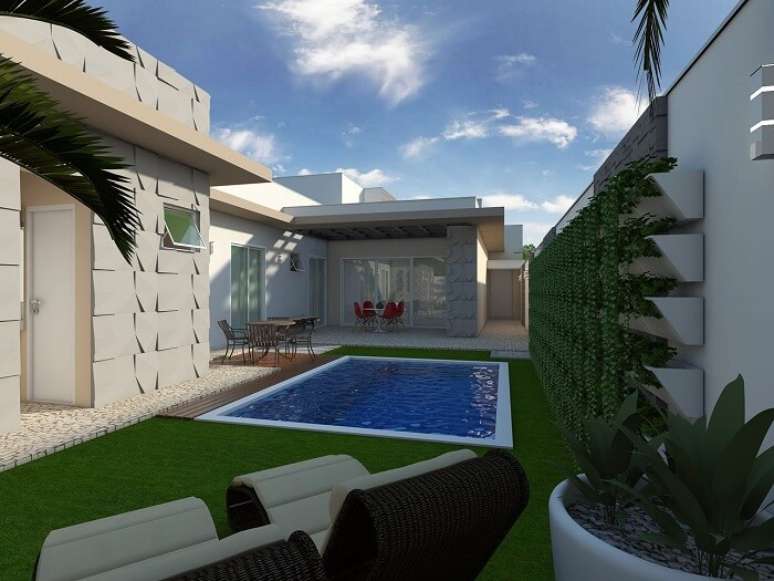 19. Modelos de casas com piscina rente a parede. Projeto por Arquiteto Caio Pelisson