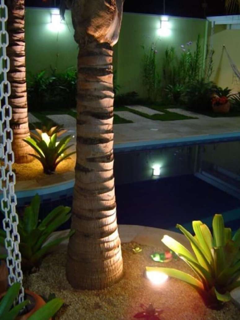 25. Piscina com ilumina&ccedil;&atilde;o no jardim. Projeto por Arquiteto Caio Pelisson