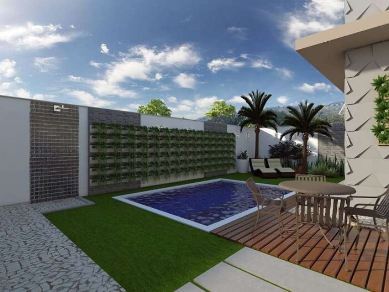 31. Piscina com jardim vertical. Projeto por Arquiteto Caio Pelisson