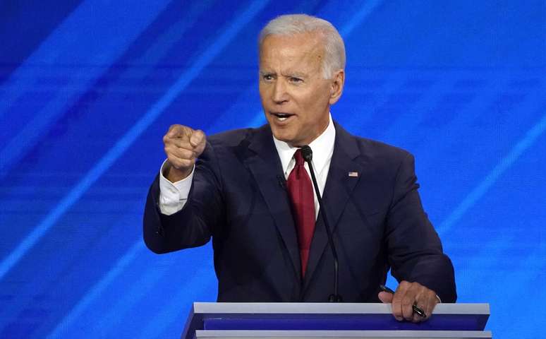 Former Vice President Joe Biden speaks during the 2020 Democratic U.S. presidential debate in Houston, Texas, U.S. September 12, 2019. REUTERS/Mike Blake