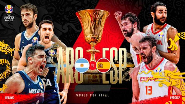 Argentina e Espanha decidem o campeão do Mundial de 2019 (Foto: Divulgação/FIBA)