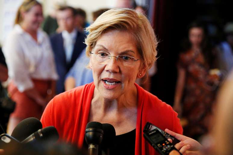 Pré-candidata democrata à presidência dos EUA, em 2020,  Elizabeth Warren.  8/7/2019.   REUTERS/Elizabeth Frantz