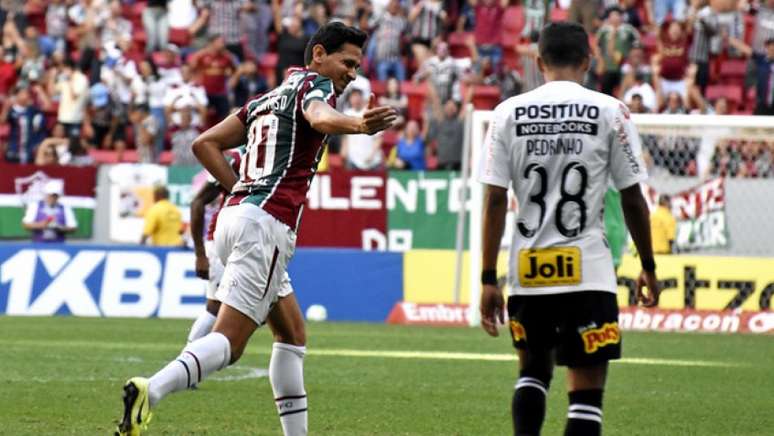 Ganso comemora gol, em frango de Cássio (MAILSON SANTANA/FLUMINENSE FC)