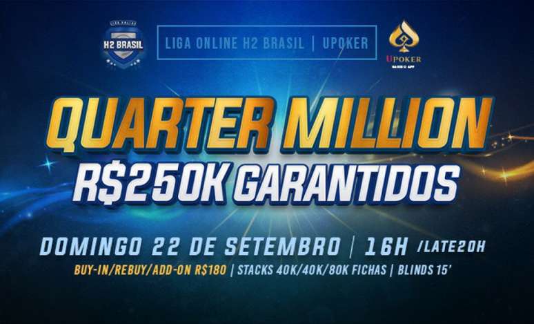 Quarter Million do H2 Online terá premiação garantida de R$ 250 mil (Reprodução)