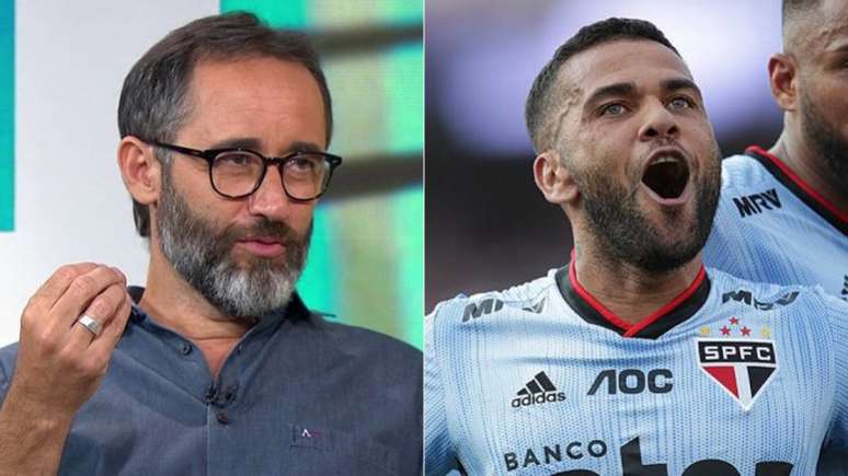 Marcelo Barreto criticou comentários de Daniel Alves (Foto: Reprodução/Sportv; Rubens Chiri/São Paulo)