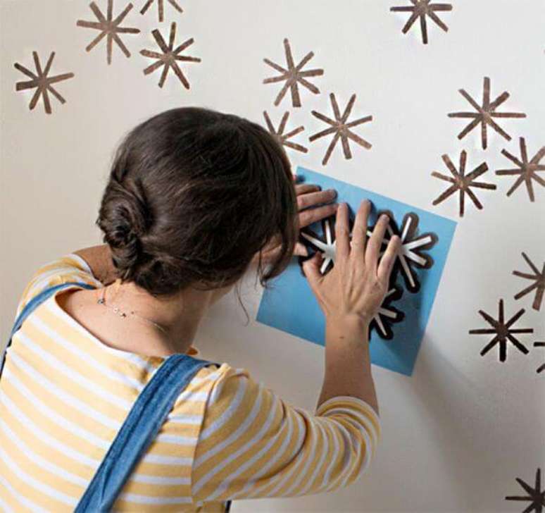 41. Stencil para parede em formato de estrela – Por: Limão na Água