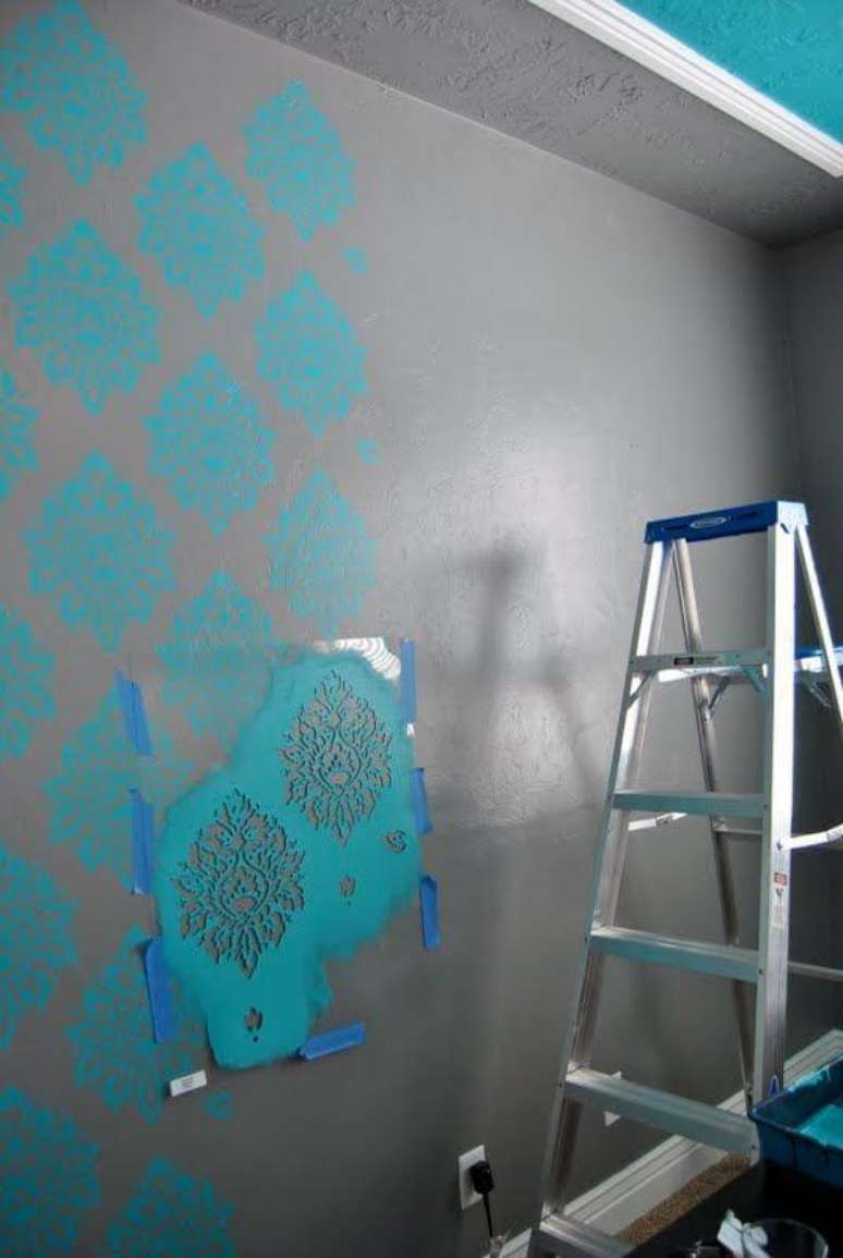 6. Combine as cores da parede com o stencil para pintura parede, assim você destaca o desenho e cria um ambiente lindo! – Por: Pinterest