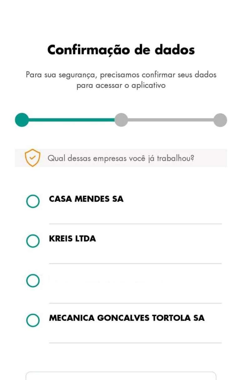 3) Confirma&ccedil;&atilde;o de informa&ccedil;&otilde;es de empresa FGTS