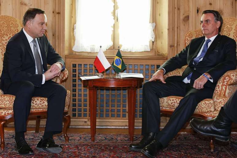 O presidente da Polônia, Andrzej Duda, durante encontro com Jair Bolsonaro, em Brasília, em janeiro deste ano (24/01/2019)