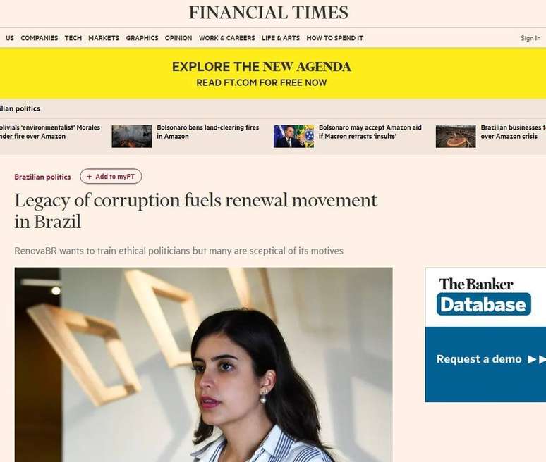 O 'FT' identificou o RenovaBR como "uma das forças políticas mais poderosas do País" desde que os escândalos da Lava Jato abalaram o Brasil
