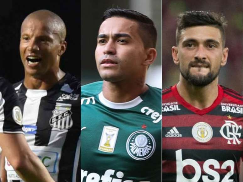 Flamengo, Palmeiras e Santos brigam pela taça (Ivan Storti/Santos; Divulgação/Palmeiras; Alexandre Vidal/Flamengo)