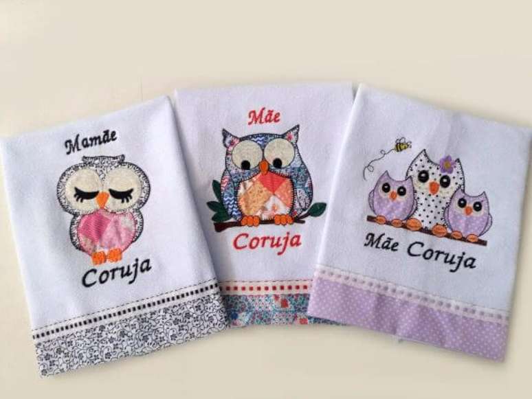 33. Pano de prato bordado especialmente para m&atilde;es &ndash; Por: Pinterest