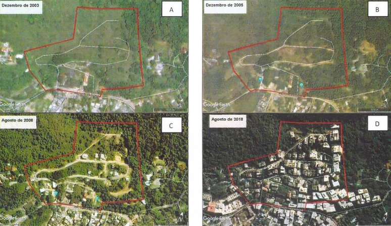 Série de imagens mostra evolução da ocupação na região da Muzema entre 2003 e 2018