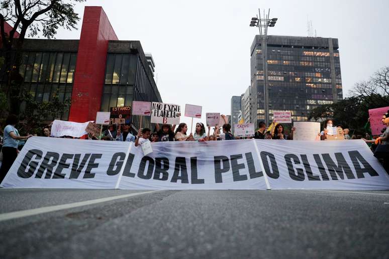 Manifestação pelo clima em São Paulo.