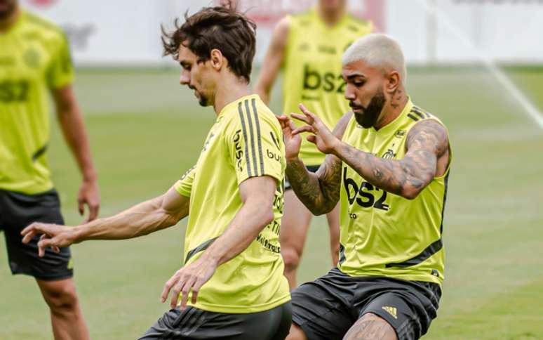 Dupla do Fla foi convocada para a Seleção Brasileira (Foto: Alexandre Vidal/Flamengo)
