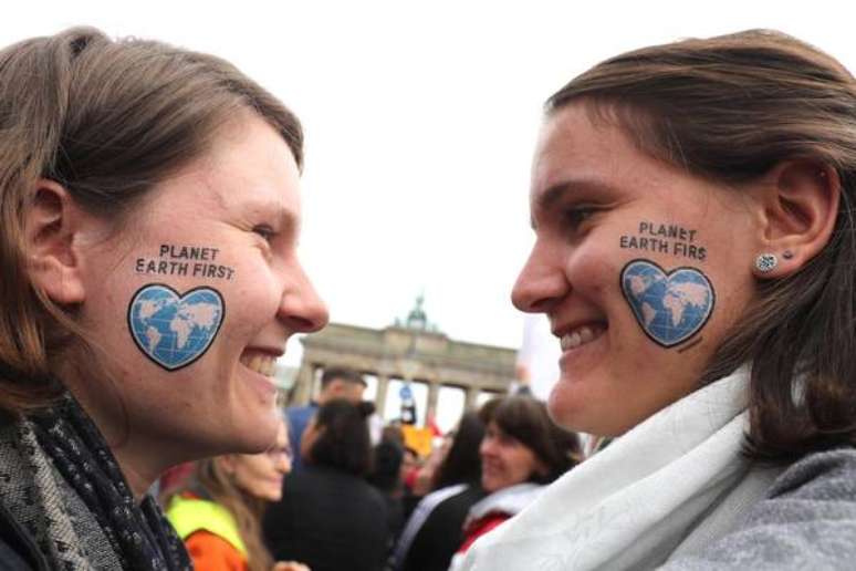 Protesto em defesa do clima em Berlim, capital da Alemanha