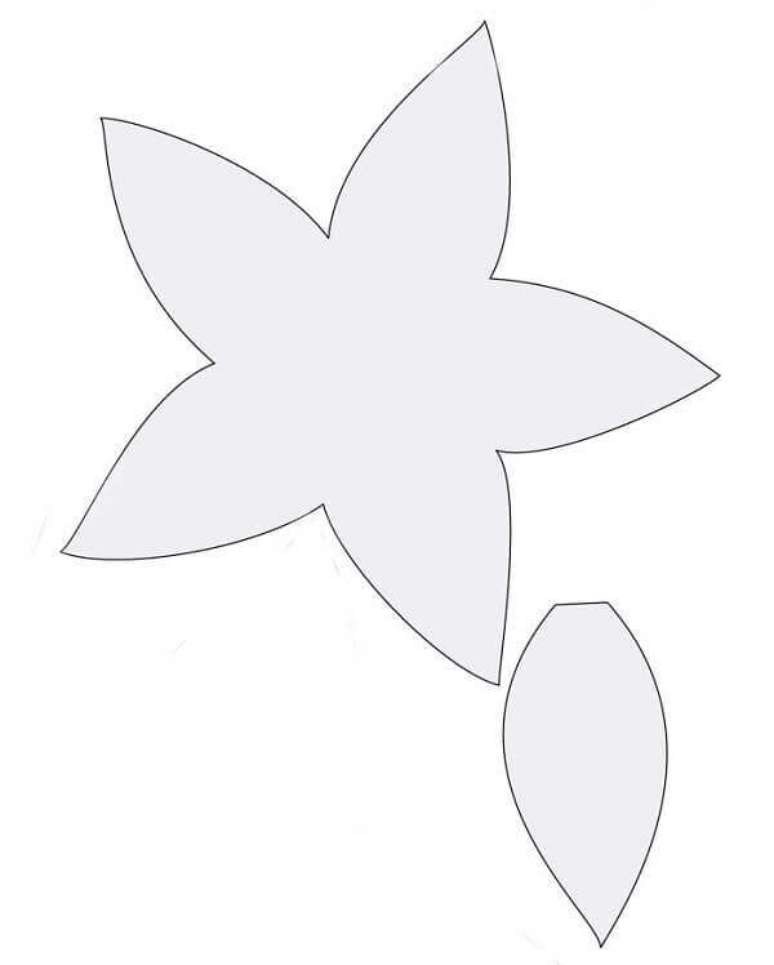 4- Molde de como fazer flor de natal em EVA ou de feltro. Fonte: Vila do Artesão