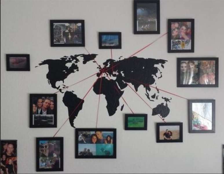 19. Pinte a parede com o mapa do mundo para identificar os lugares com as memórias mais legais das suas viagens – Por: Pinterest