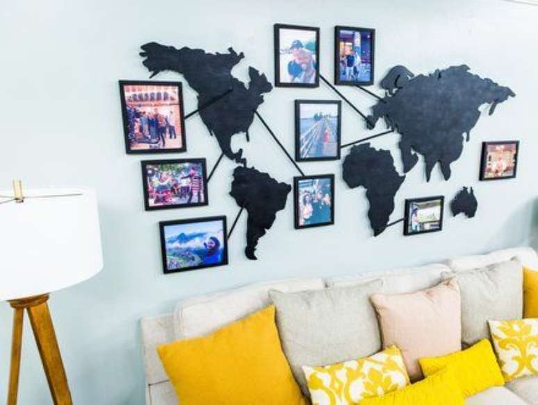 49. Use o painel de fotos para sala de estar ser ainda mais bonito &ndash; Por: Hall Mark Channel