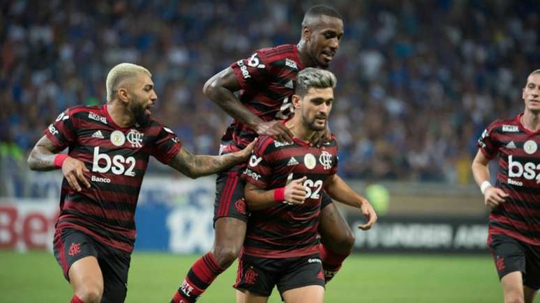 Gabigol e Arrascaeta fizeram os gols do Flamengo no Mineirão (Foto: Alexandre Vidal/Flamengo)