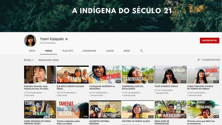 Como uma jovem voz ind&iacute;gena, Ysani conseguiu sucesso no Youtube: seu canal tem 270 mil inscritos