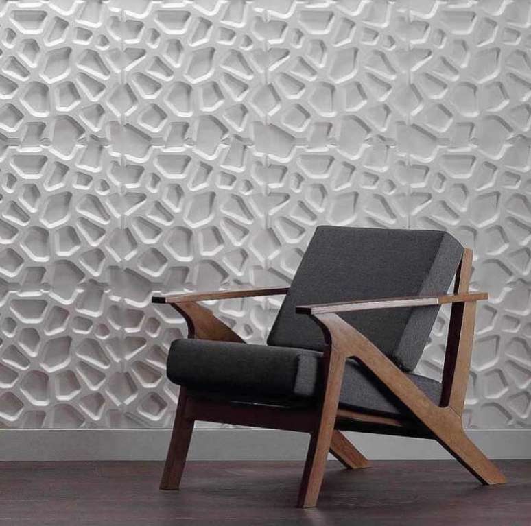63. Placa de gesso 3D transforma a decora&ccedil;&atilde;o de qualquer ambiente. Fonte: Pinterest