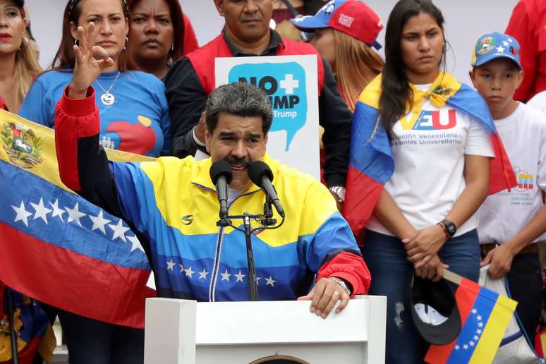 Presidente da Venezuela, Nicolás Maduro, durante protesto contra sanções dos EUA à Venezuela, em Caracas
10/08/2019
REUTERS/Manaure Quintero