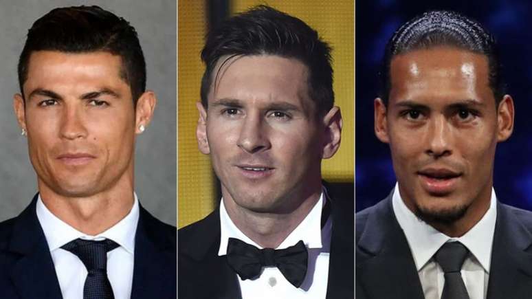 Cristiano Ronaldo, Messi e Vin Dijk são os postulantes ao título de melhor jogador do mundo (Foto: AFP)