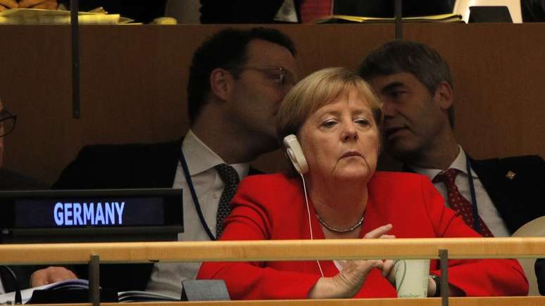 Merkel não chegou a reagir de forma efusiva ao discurso do presidente brasileiro