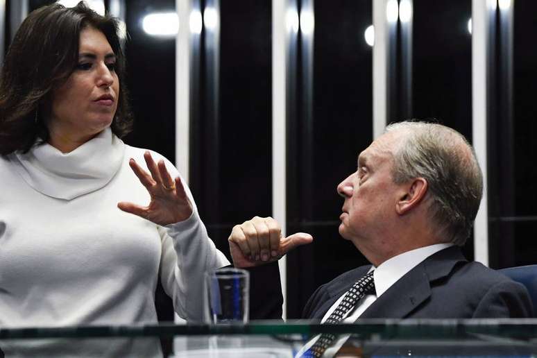 Simone Tebet (MDB-MS) e Tasso Jereissati (PSDB-CE) no Senado