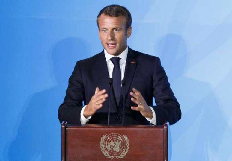 Emmanuel Macron em Nova York, nos EUA, para Assembleia Geral da ONU