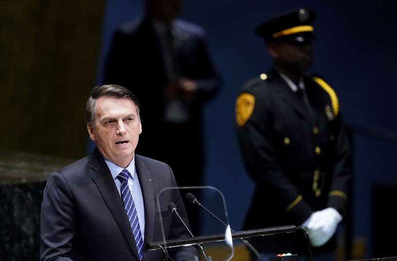 Presidente Bolsonaro durante discurso na Assembleia Geral da ONU em Nova York
24/09/2019
REUTERS/Carlo Allegri