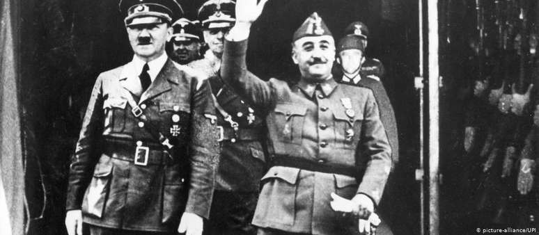 Francisco Franco ao lado do ditador Adolf Hitler em 1940