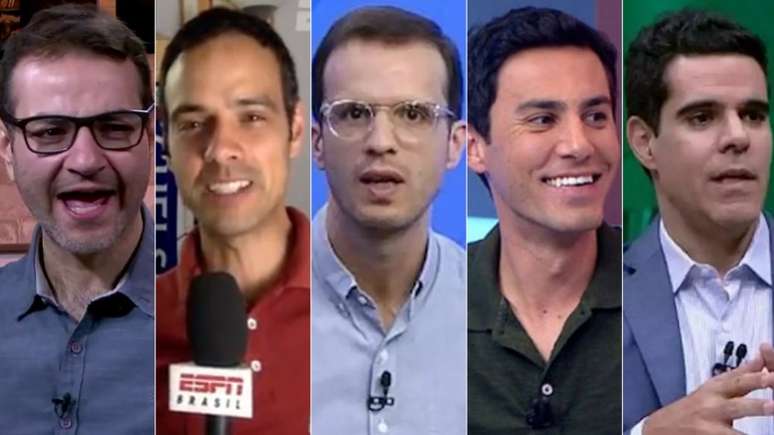Em ordem: Ari Aguiar, João Castelo Branco, André Kfouri, Bruno Vicari e Paulo Andrade (Foto: Reprodução/ESPN)