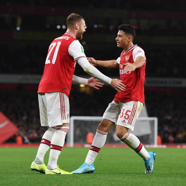 Martinelli marcou o primeiro gol em partidas oficiais pelo Arsenal (Foto: Divulgação/Arsenal)