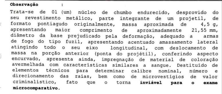 Laudo aponta que Agatha foi atingida por um tiro de fuzil, mas não será possível dizer de que arma veio o disparo