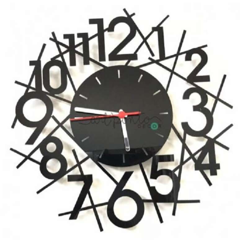 57. Relógio de parede com numeral irregular. Fonte: Pinterest
