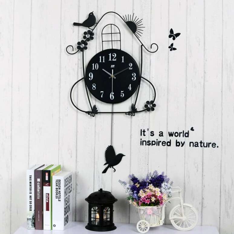 64. Relógio de parede com design encantador. Fonte: Pinterest