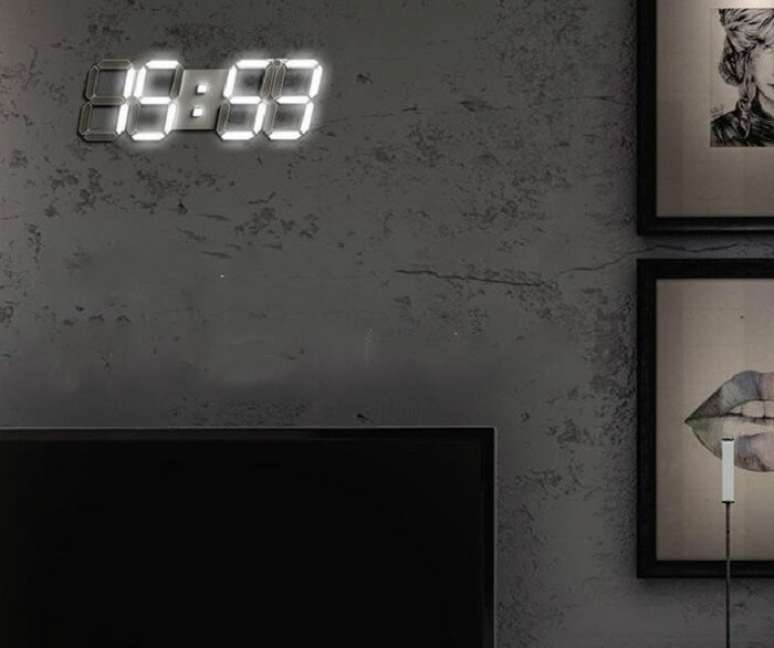 71. Relógio digital é perfeito para ambientes com estilo industrial. Fonte: Pinterest