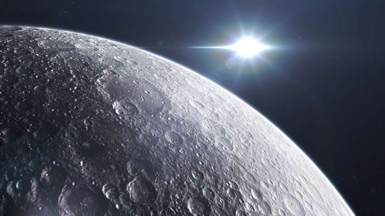 Superfície da lua vista do espaço