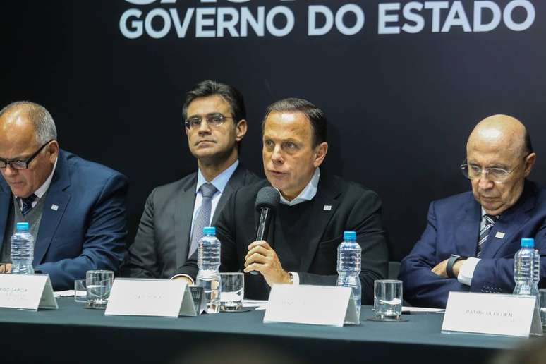 Governador João Doria (PSDB) durante entrevista coletiva no Palácio dos Bandeirantes