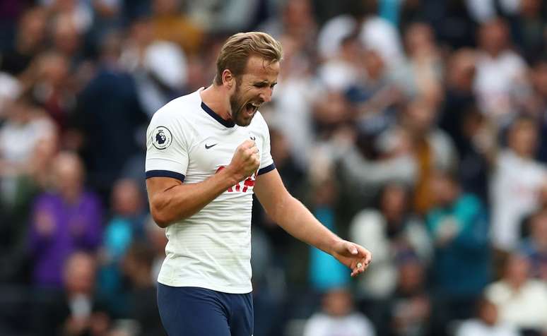 Harry Kane comemora vit&oacute;ria do Tottenham sobre o Southampton pelo Campeonato Ingl&ecirc;s. 28/09/2019. REUTERS/Eddie Keogh